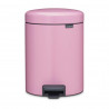 Cos de gunoi cu pedala Brabantia NewIcon 1010439, 5 l, Inchidere usoara, Baza antiderapanta, Roz