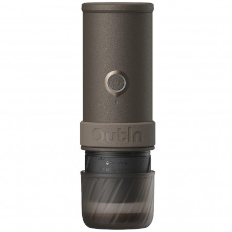Espressor portabil Outin Mino SG, 22 bari, 9000 mAh, 70 ml, Extractie la 93,3°C, Cafea macinata si capsule Nespresso, USB-C, Gri