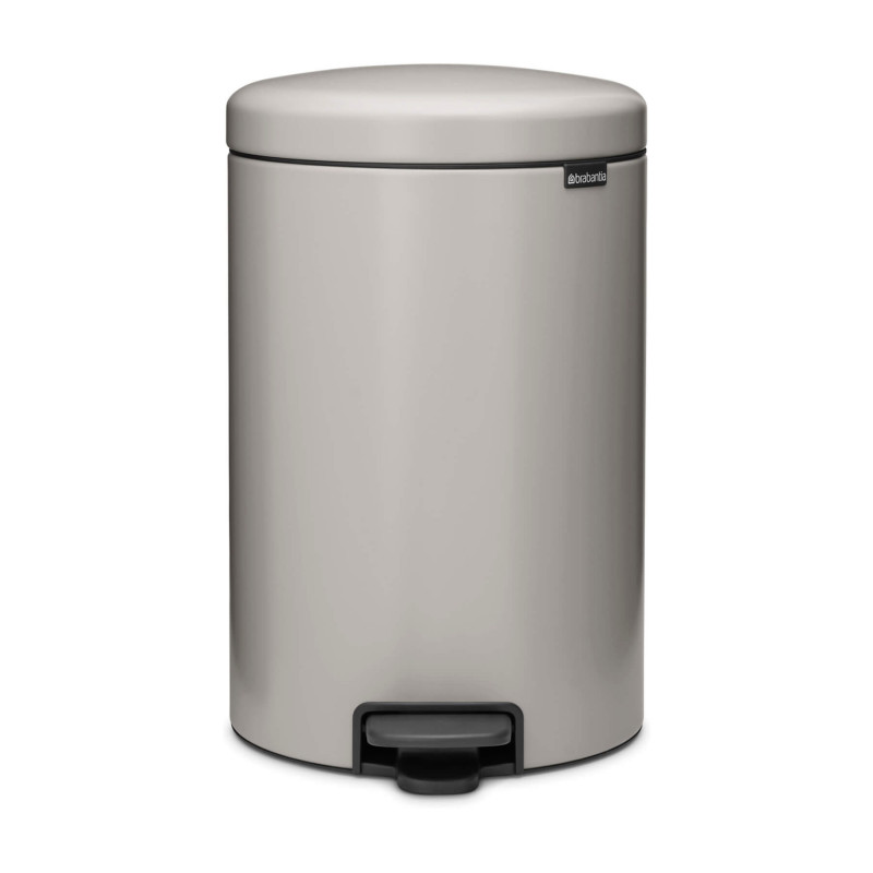 Coș de gunoi cu pedală Brabantia NewIcon 1010441, 20 l, închidere lentă, bază antiderapantă, gri deschis