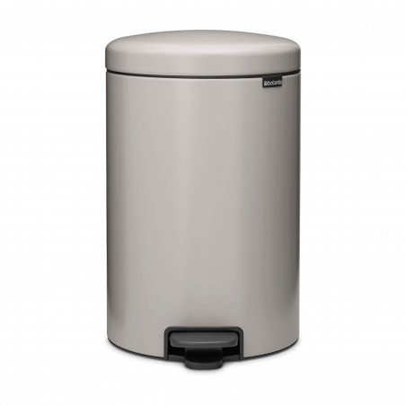 Coș de gunoi cu pedală Brabantia NewIcon 1010441, 20 l, închidere lentă, bază antiderapantă, gri deschis