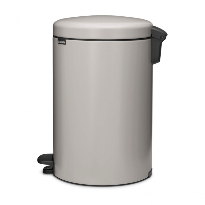 Coș de gunoi cu pedală Brabantia NewIcon 1010441, 20 l, închidere lentă, bază antiderapantă, gri deschis