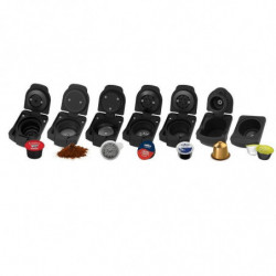 La mâna a doua: Espressor cu capsule 7in1 Crown CCM-1530B, 1400 W, 20 bar, 0.9 L, 7 adaptoare, Indicatoare LED, Controlul lungimii cafelei, Negru