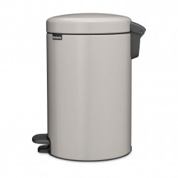 Coș de gunoi cu pedală Brabantia NewIcon 1010440, 12 l, închidere lentă, bază antiderapantă, gri deschis
