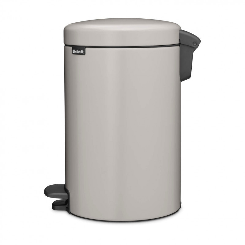 Coș de gunoi cu pedală Brabantia NewIcon 1010440, 12 l, închidere lentă, bază antiderapantă, gri deschis