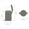 Coș de gunoi cu pedală Brabantia NewIcon 1010440, 12 l, închidere lentă, bază antiderapantă, gri deschis