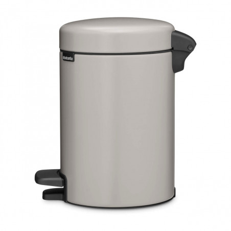 Coș de gunoi cu pedală Brabantia NewIcon 1010433, 3 l, închidere lentă, bază antiderapantă, gri deschis