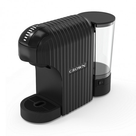 La mâna a doua: Espressor cu capsule 7in1 Crown CCM-1530B, 1400 W, 20 bar, 0.9 L, 7 adaptoare, Indicatoare LED, Controlul lungimii cafelei, Negru