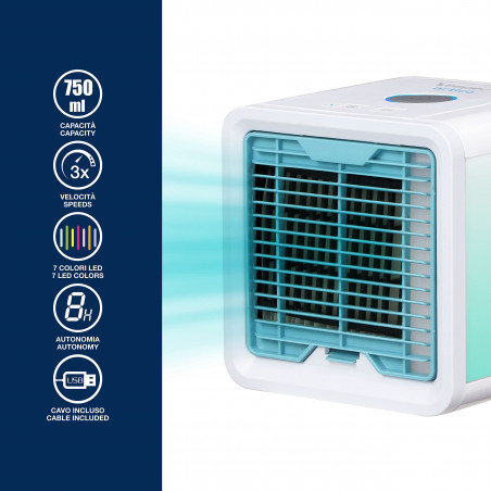 La mâna a doua: Racitor de aer Beper P206RAF200, 5 W, 3 viteze, Autonomie 8 ore, 750 ml, LED, USB, Alb