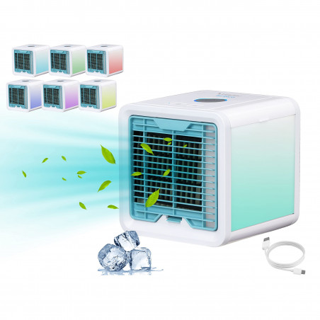 La mâna a doua: Racitor de aer Beper P206RAF200, 5 W, 3 viteze, Autonomie 8 ore, 750 ml, LED, USB, Alb