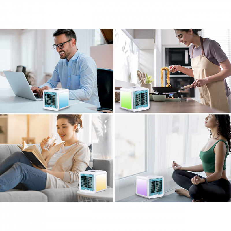 La mâna a doua: Racitor de aer Beper P206RAF200, 5 W, 3 viteze, Autonomie 8 ore, 750 ml, LED, USB, Alb