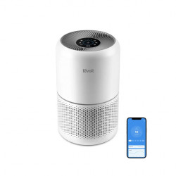 La mâna a doua: Purificator de aer Levoit Core 300S, 41 m², 23W, True HEPA, Comenzi vocale, Timer, 3 viteze, Silentios, Fara ozon, Alb