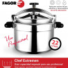 La mâna a doua: Oală sub presiune Fagor Chef Extremen 100602653, 15 L, 30 cm, 50 kPa, 3 sisteme de siguranta, Aluminiu, Argintiu
