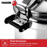 La mâna a doua: Oală sub presiune Fagor Chef Extremen 100602653, 15 L, 30 cm, 50 kPa, 3 sisteme de siguranta, Aluminiu, Argintiu