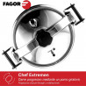 La mâna a doua: Oală sub presiune Fagor Chef Extremen 100602653, 15 L, 30 cm, 50 kPa, 3 sisteme de siguranta, Aluminiu, Argintiu