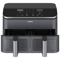 La mâna a doua: Friteuza cu aer cald Cosori Dual Basket CAF-R901-AEU, 1750 W, 8.5 L, 8 programe, Timer, Ecran tactil, Negru