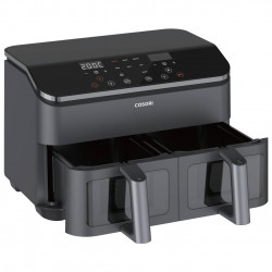 La mâna a doua: Friteuza cu aer cald Cosori Dual Basket CAF-R901-AEU, 1750 W, 8.5 L, 8 programe, Timer, Ecran tactil, Negru