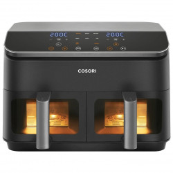 La mâna a doua: Friteuza cu aer cald Cosori Dual Basket CAF-R901-AEU, 1750 W, 8.5 L, 8 programe, Timer, Ecran tactil, Negru
