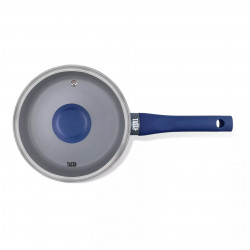 La mâna a doua: Cratita cu capac din sticla Tasty Everyday 678556, 18 cm, 1,8 l, Maner moale, Aluminiu, Acoperire antiaderenta, Albastru