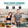 La mâna a doua: Set oale si tigai Herzberg HG-METBL15, 15 piese, Aluminiu 3003, Acoperire marmura, Capace din sticla, Inductie, Verde albastru