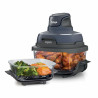 La mâna a doua: Friteuza cu aer cald portabila 4in1 Ninja CRISPi FN101EUGY, 1700W, 3.8l, 6 portii, 2 recipiente din sticla, 4 programe, Fara PFAS si BPA, Albastru inchis