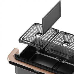 La mâna a doua: Friteuza cu aer cald Cosori Dual Blaze TwinFry CAF-TF101S, 10 L, 6 programe, 240°C, Timer, ThermoIQ, Negru
