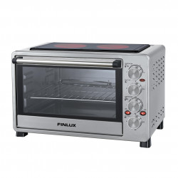 La mâna a doua: Cuptor electric cu plita ceramica Finlux FCO-42SRL, 42 L, Functionare concomitenta cuptor si plita, Rotisor, Tava,  Inox