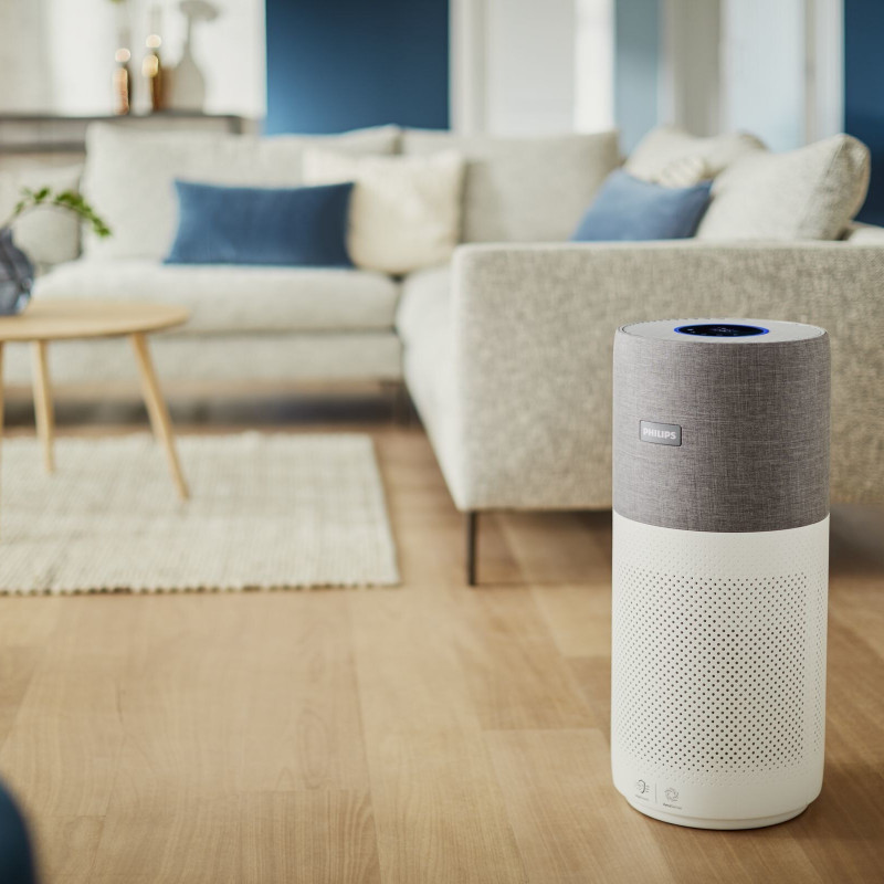 La mâna a doua: Purificator de aer Philips AC3033/10, SMART, Wi-Fi, 55W, pentru până la 135 m2, HEPA, senzori inteligenți, alb/gri