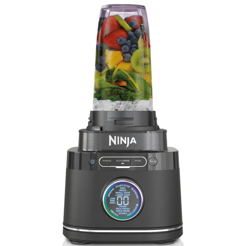 La mâna a doua: Blender 3in1 Ninja TB401EU, 1200W, 2.1 L, 10 viteze + moduri, Timer, LED, Tehnologie BlendSense, Fara BPA, Negru