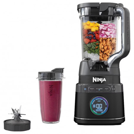 La mâna a doua: Blender 3in1 Ninja TB401EU, 1200W, 2.1 L, 10 viteze + moduri, Timer, LED, Tehnologie BlendSense, Fara BPA, Negru