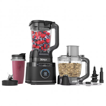 La mâna a doua: Blender 3in1 Ninja TB401EU, 1200W, 2.1 L, 10 viteze + moduri, Timer, LED, Tehnologie BlendSense, Fara BPA, Negru