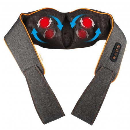 La mâna a doua: Aparat masaj Shiatsu Medivon Collar Simple MD-R1505, 18 W, 8 capete, Timer, Force Control, Incalzire, Gri