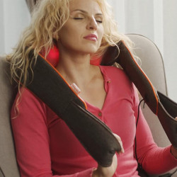 La mâna a doua: Aparat masaj Shiatsu Medivon Collar Simple MD-R1505, 18 W, 8 capete, Timer, Force Control, Incalzire, Gri