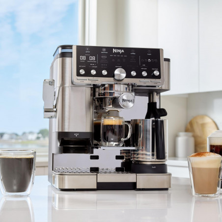 La mâna a doua: Espressor automat Ninja Luxe Café Pro TES701EU 3 în 1, 1650W, 15 bar, Boabe de cafea 250 g, 2 l, Barista Assist, 5 setări pentru spuma, 9 tipuri de espresso, Inox