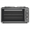 La mâna a doua: Cuptor electric cu 2 plite Foreti EO 4620 G, 3000 W, 46 L, Termostat, Email, Gri