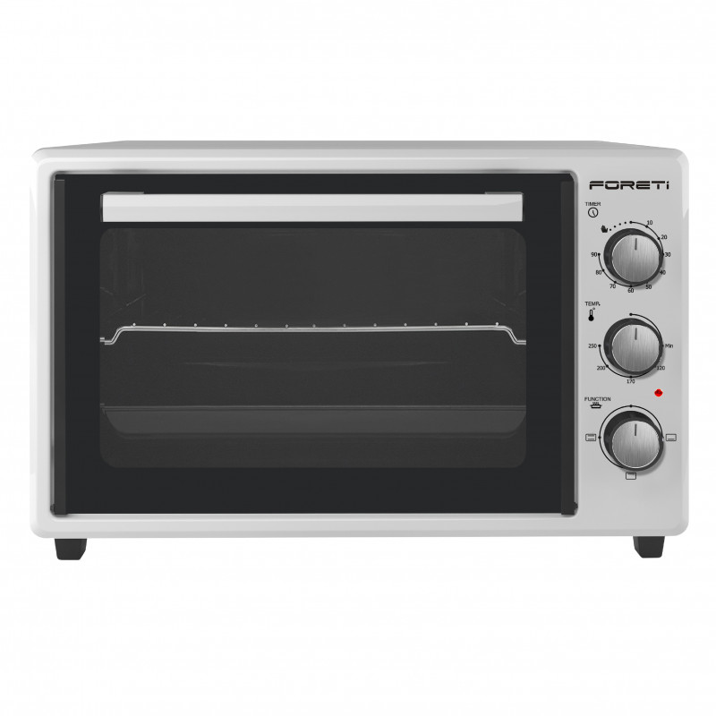 La mâna a doua: Cuptor electric Foreti EO 3600W, 1400 W, 36 L, Termostat, Timer, Email, Alb