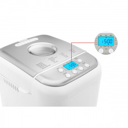 La mâna a doua: Masina de facut paine Crown CBM-6511, 600W, 1L, 19 programe, Timer, Afisaj LCD, Memorie, Alb