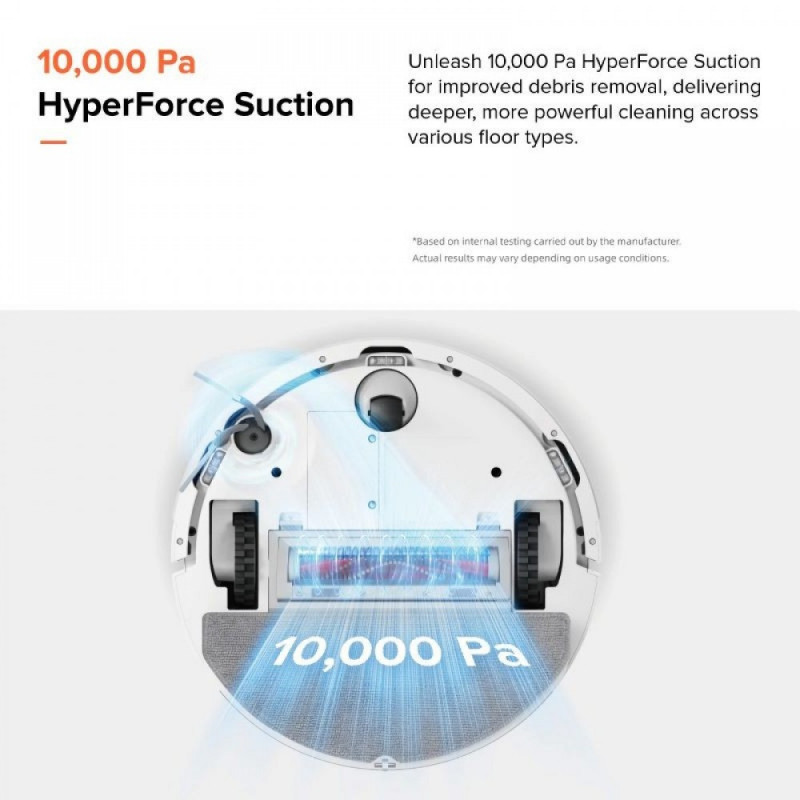 La mâna a doua: Aspirator robot Roborock Q10 PF, 10.000 Pa, 150 min, 0,35 L, Wi-Fi, Uscat/umed, Ridicare automata a mopului, LiDAR 360°, Cartografiere 3D, Control vocal, Alb
