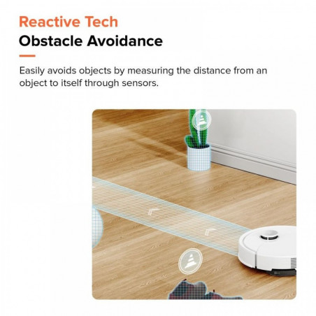La mâna a doua: Aspirator robot Roborock Q10 PF, 10.000 Pa, 150 min, 0,35 L, Wi-Fi, Uscat/umed, Ridicare automata a mopului, LiDAR 360°, Cartografiere 3D, Control vocal, Alb