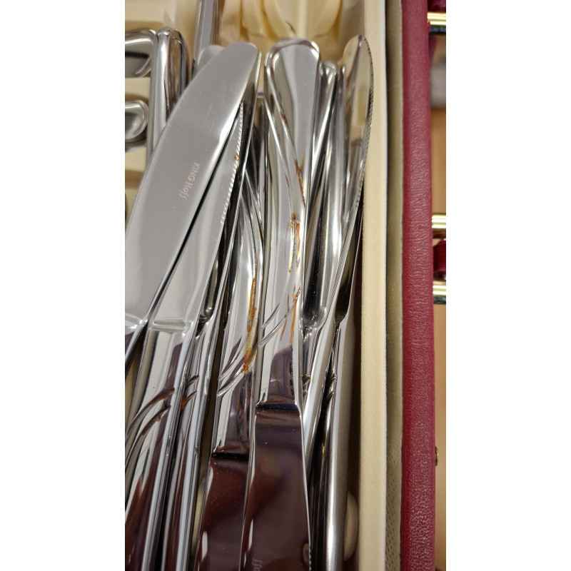 La mâna a doua: Set tacamuri Kinghoff KH 3504, 72 piese, 12 persoane, Cufar, Otel inoxidabil, Argintiu