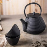 La mâna a doua: Ceainic din fonta cu 2 cani Kinghoff KH 1846, 1 L, Filtru, Inductie, Negru