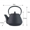 La mâna a doua: Ceainic din fonta cu 2 cani Kinghoff KH 1846, 1 L, Filtru, Inductie, Negru