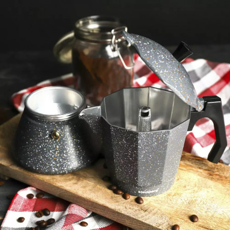 La mâna a doua: Cafetiera moka Klausberg KB 7547, 9 cesti, Inductie, Marmura gri