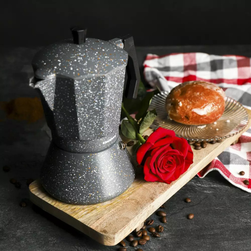 La mâna a doua: Cafetiera moka Klausberg KB 7547, 9 cesti, Inductie, Marmura gri