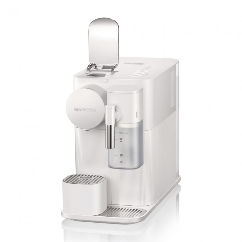La mâna a doua: Espressor cu capsule DeLonghi EN510W, 1450W, 19 bar, 1 l, Nespresso, Auto shut-off, Alb
