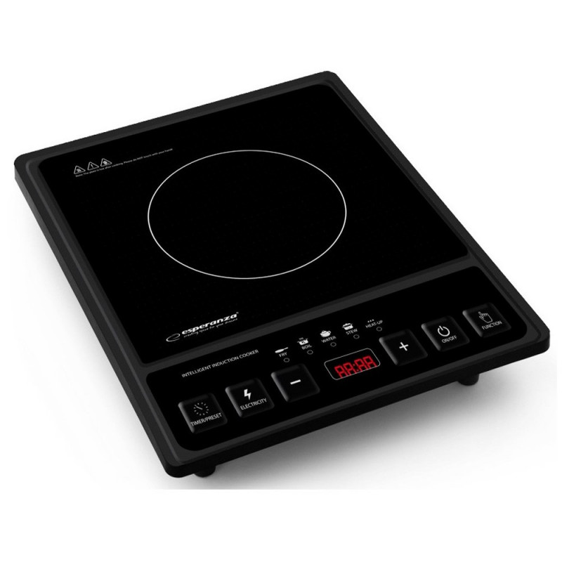 La mâna a doua: Индукционен котлон Esperanza Krakatau EKH005, 2000W, 80-270°C, 5 функции, Черен