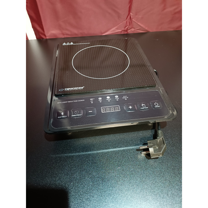 La mâna a doua: Индукционен котлон Esperanza Krakatau EKH005, 2000W, 80-270°C, 5 функции, Черен