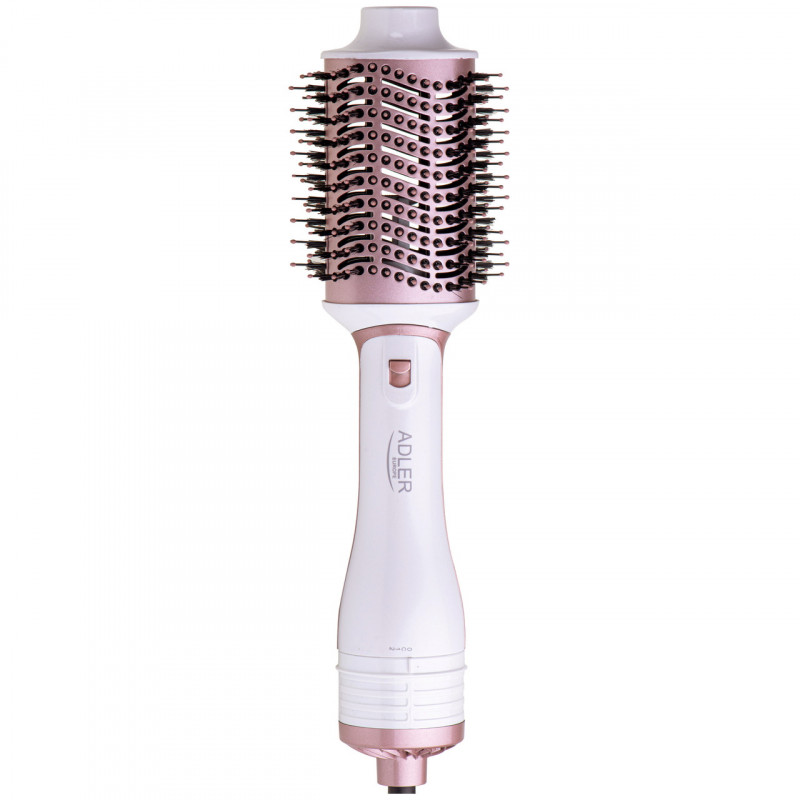 La mâna a doua: Perie de uscare si de coafare 5in1 Adler AD 2027, 1200 W, 2 temperaturi, Acoperire ceramica, Accesorii, Alb/Roz
