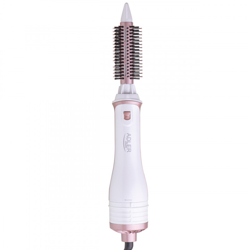 La mâna a doua: Perie de uscare si de coafare 5in1 Adler AD 2027, 1200 W, 2 temperaturi, Acoperire ceramica, Accesorii, Alb/Roz