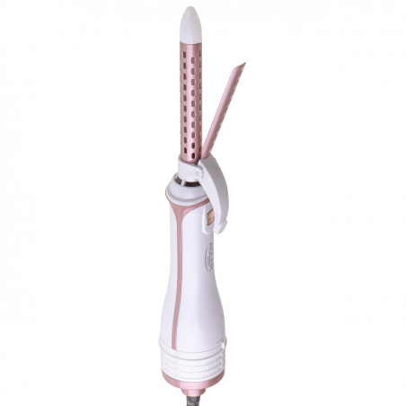 La mâna a doua: Perie de uscare si de coafare 5in1 Adler AD 2027, 1200 W, 2 temperaturi, Acoperire ceramica, Accesorii, Alb/Roz