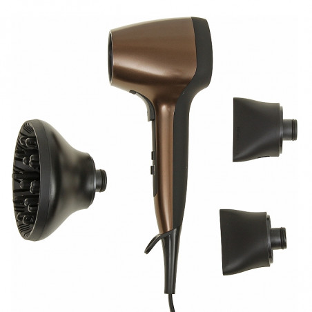 La mâna a doua: Uscator de par Remington AIR3D D7777, 1800W, Ionizare, Motor DC, Flux de aer 3D, Maro